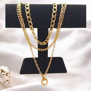 Multi Layered Gold Chain Necklace Set